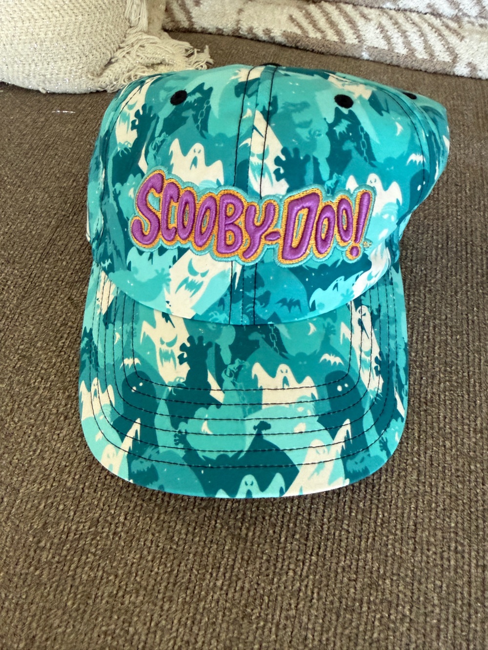 NWOT Scooby-Doo! Teal Ghost Print Baseball Cap